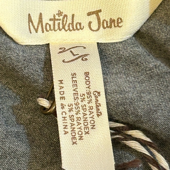 NWT- Matilda Jane Long-Sleeve T-Shirt Tunic Top Navy & White Striped Sleeves - Picture 10 of 10